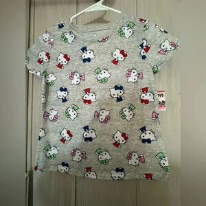 Sanrio hello kitty girls T-shirt size 12 grey and colorful‎ NWOT